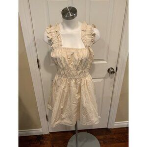 English Factory Cream Sundress W/ Ruffle Elastic Straps,  Size M, NWT!